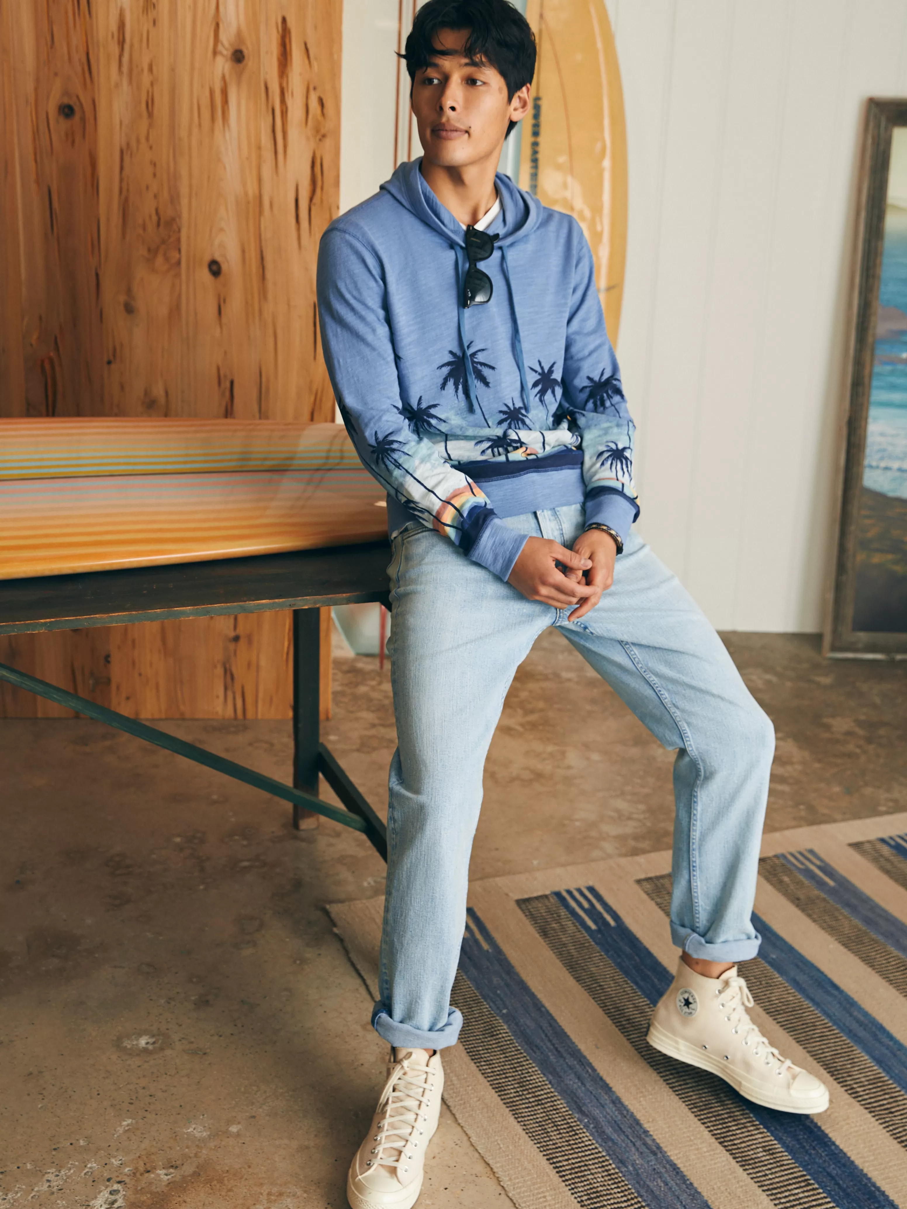 Sunwashed Slub Hoodie - | Faherty Brand Clearance