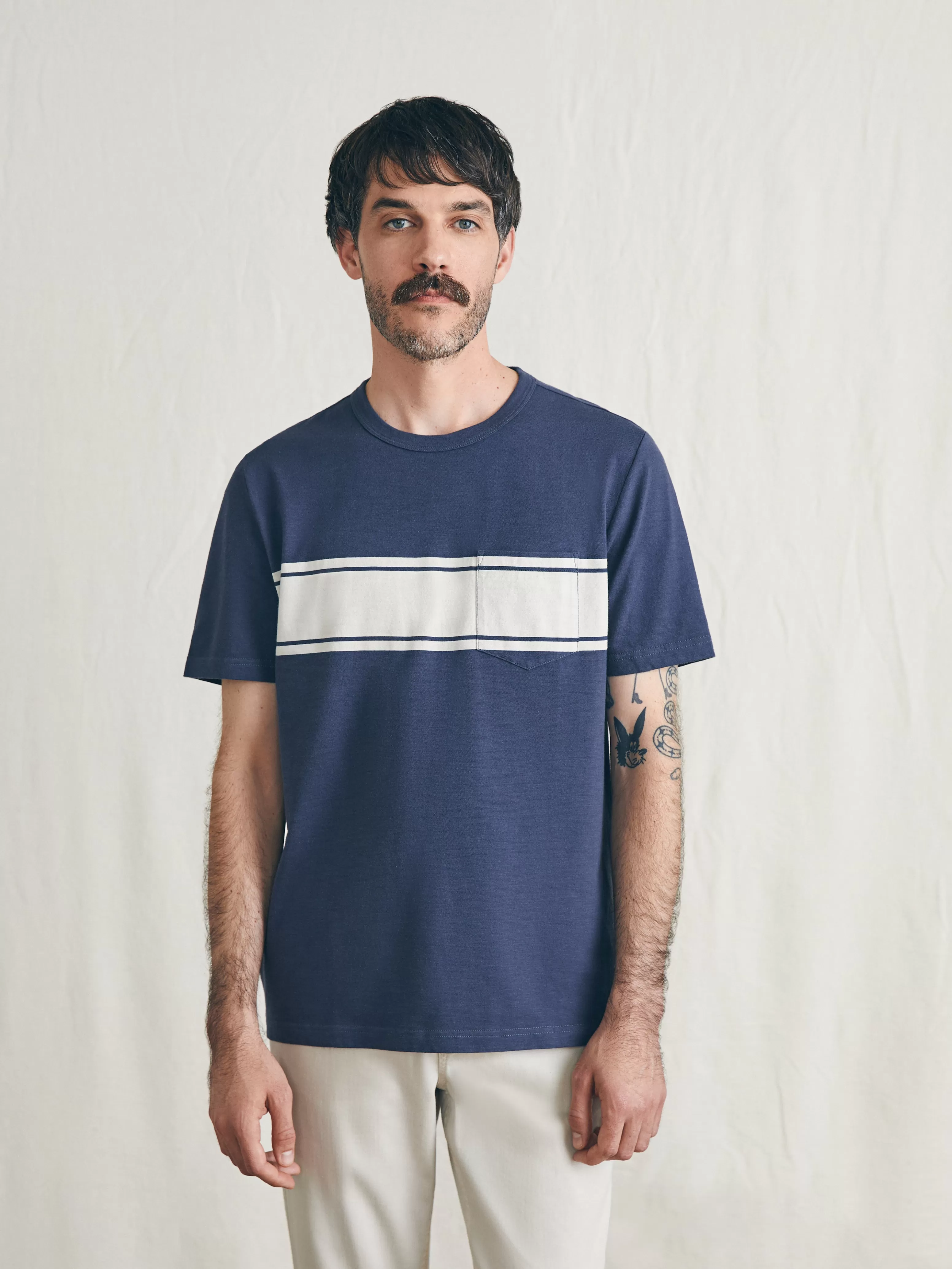 Surf Stripe Sunwashed Tee (Tall) - | Faherty Brand Hot