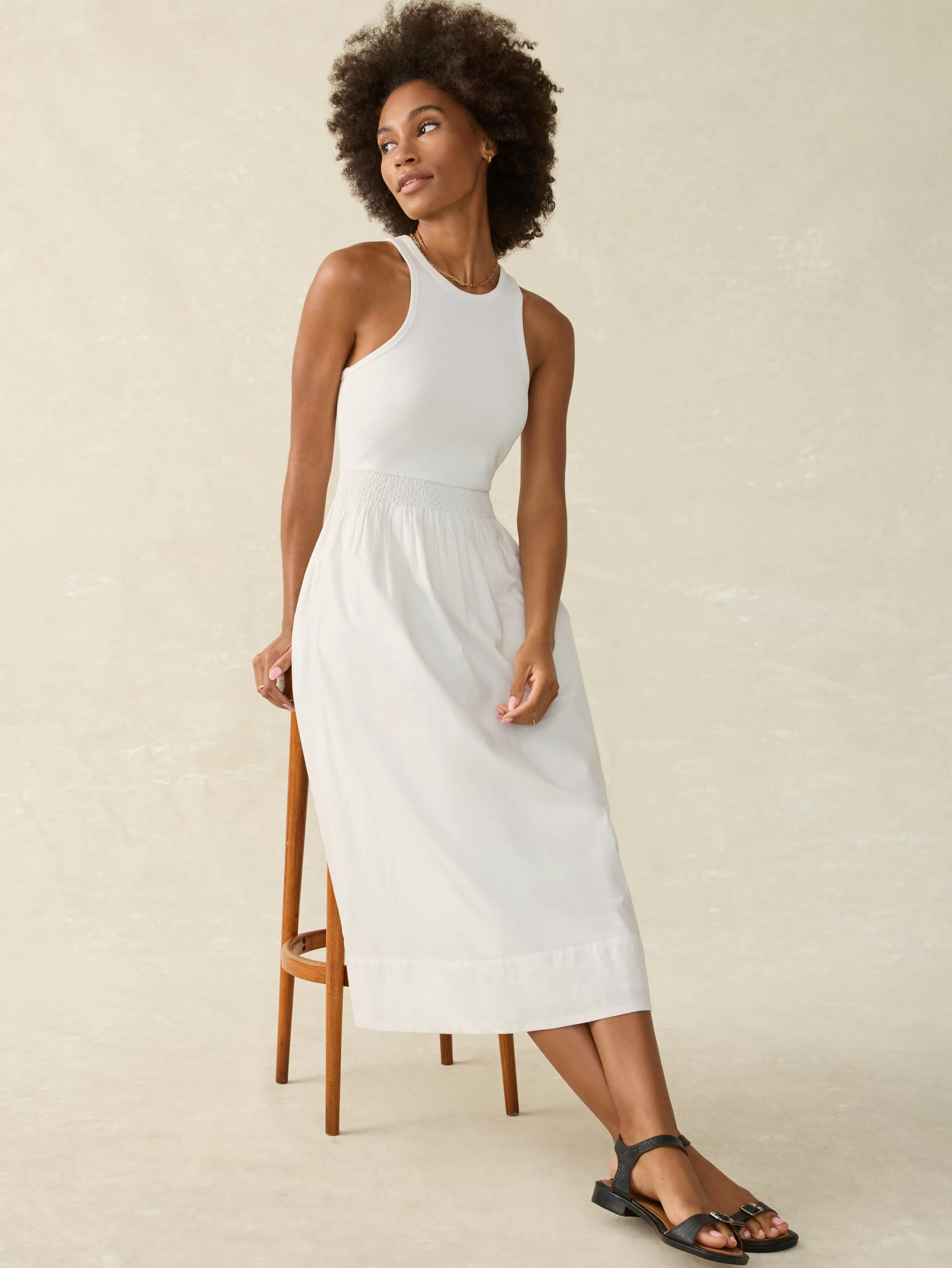 Tropical Cotton Ribbed Tank Dress - | Faherty Brand Online